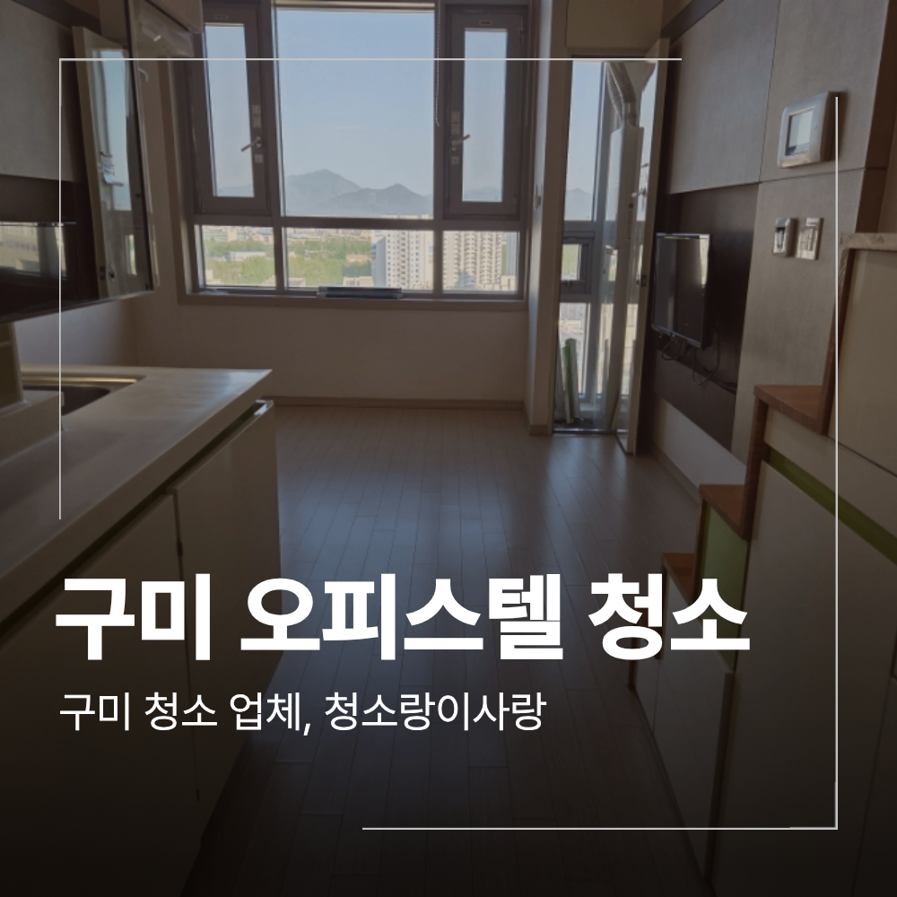 구미 이사 청소 송정동 오피스텔 아파트 작업 후기